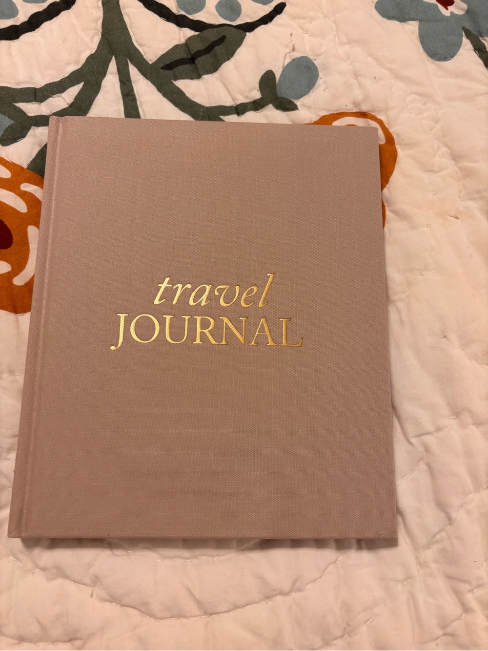 Taupe Travel Journal with Gold Foil
